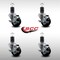 Service Caster 3'' SS Soft Rubber Swivel 1-5/8'' Expanding Stem Caster Set with Brake, 4PK SCC-SSEX20S314-SRS-TLB-158-4 - alternate 4